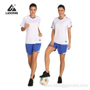 Women 100% Polyester Sports Soocer Jersey Shirt Set